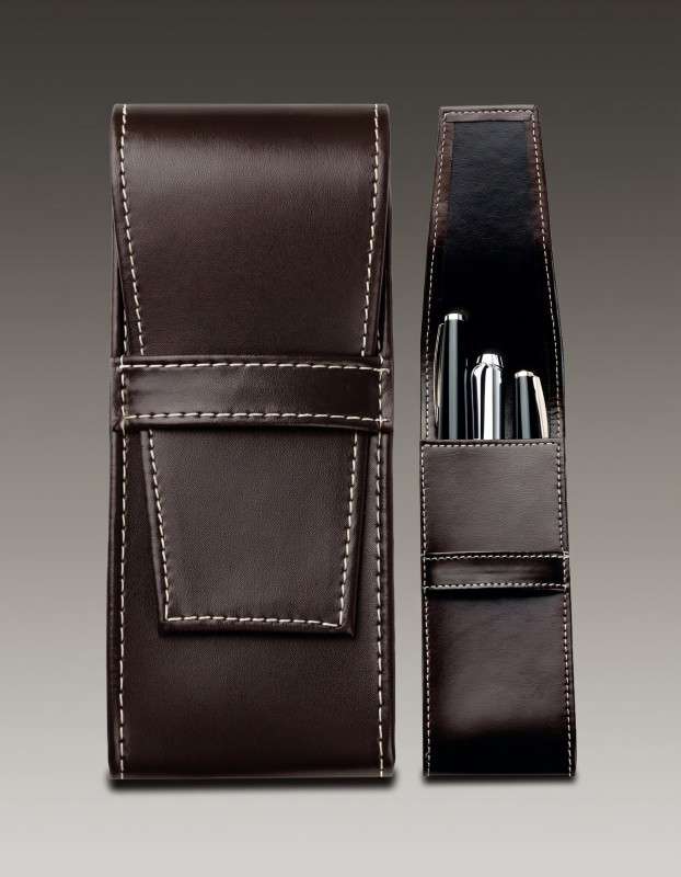 Schreibgeräteetui TRIO CAMBRIDGE Top Grain Leder dunkelbraun