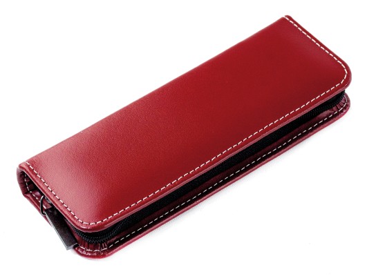RV-Schreibgeräteetui TRIO - CAMBRIDGE Top Grain Leder - rot