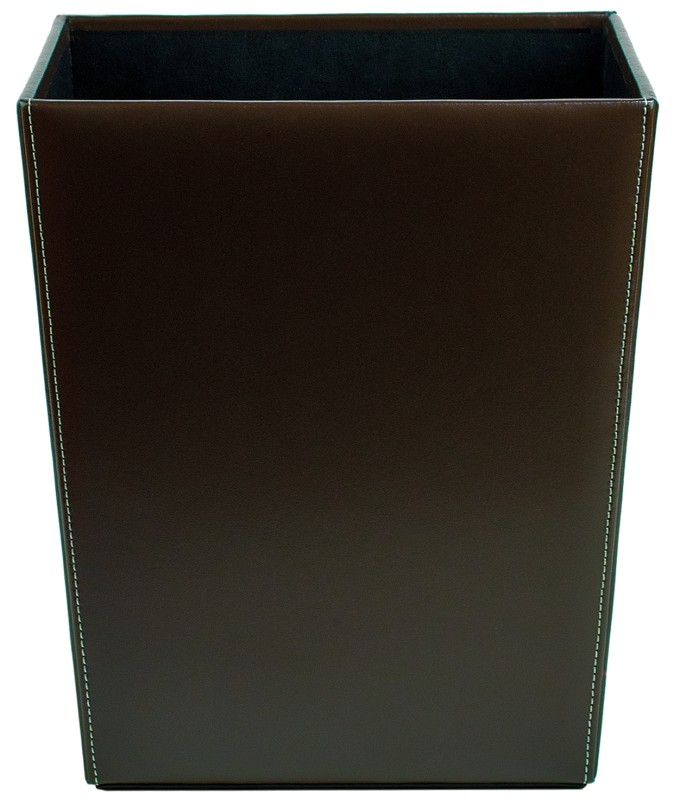 Papierkorb CAMBRIDGE Top Grain Rindspaltleder mit heller Kontrastnaht dunkelbraun