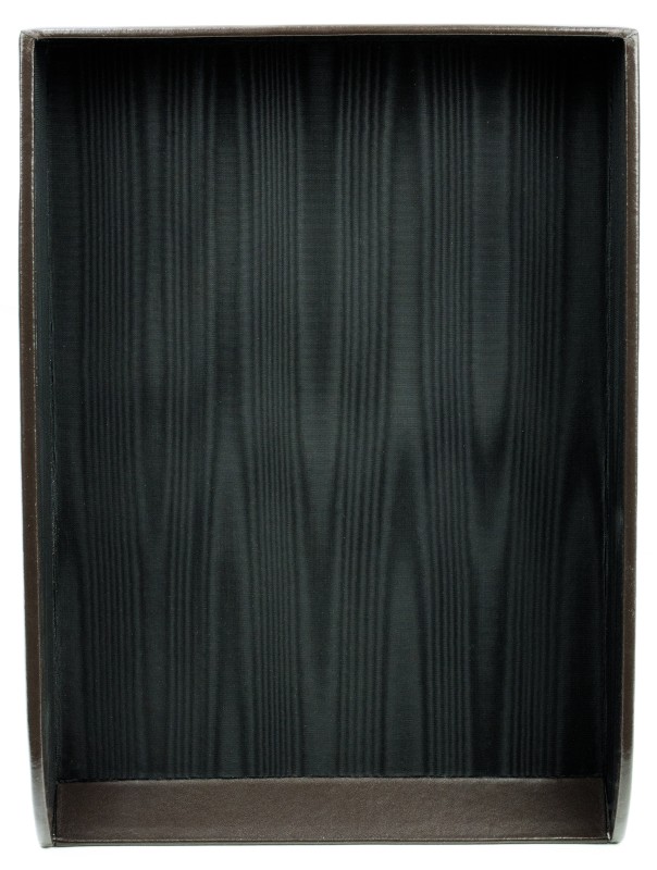 Briefablagekorb für DIN A4 CAMBRIDGE Top Grain Rindspaltleder dunkelbraun