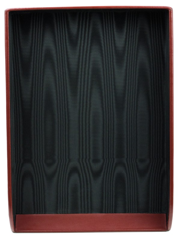 Briefablagekorb für DIN A4 CAMBRIDGE Top Grain Rindspaltleder rot