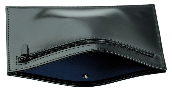 Travel Slim Wallet in CAMBRIDGE Top Grain Rindspaltleder schwarz