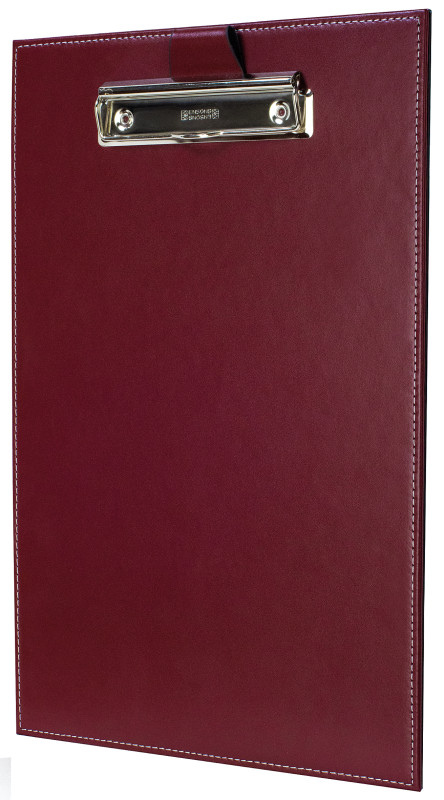 Klemmbrett DIN A4 mit Blockklemme in CAMBRIDGE Top Grain Rindspaltleder rot