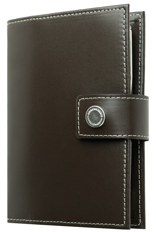 Pocket Design Diary Mini für das Jahr 2026, Cambridge Top Grain Leder, dunkelbraun