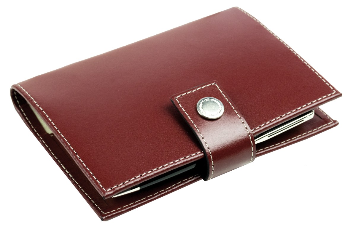 Pocket Design Diary Mini für das Jahr 2026, Cambridge Top Grain Leder, rot