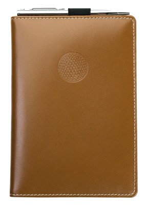 Preview: Golfkartenetui inklusive Minikugelschreiber CAMBRIDGE Top Grain Rindspaltleder hellbraun
