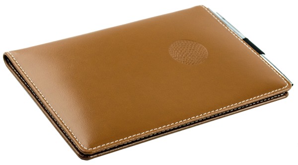 Preview: Golfkartenetui inklusive Minikugelschreiber CAMBRIDGE Top Grain Rindspaltleder hellbraun