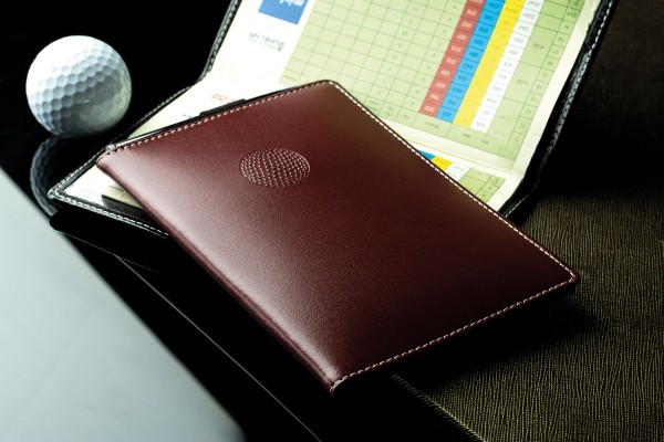 Golfkartenetui inklusive Minikugelschreiber CAMBRIDGE Top Grain Rindspaltleder rot