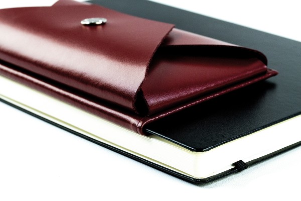 BOOKclip XL für Notizbücher und Kalender - CAMBRIDGE Top Grain Leder rot