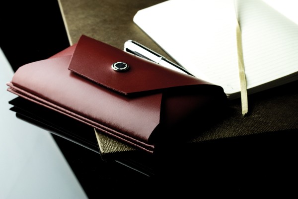 BOOKclip XL für Notizbücher und Kalender - CAMBRIDGE Top Grain Leder rot