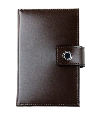 Pocket Notizbuch "WINE NOTES" (auswechselbar) mit Druckknopf, CAMBRIDGE Top Grain Leder dunkelbraun