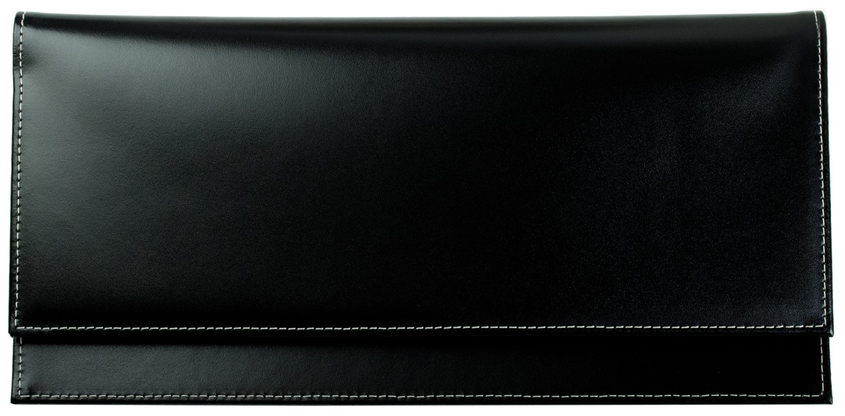 Tischquerkalender (auswechselbar) für 2027 - Cambridge Top Grain Leder schwarz