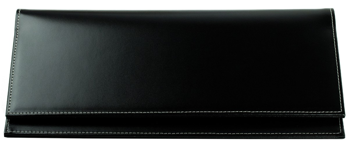 Tischquerkalender (auswechselbar) für 2027 - Cambridge Top Grain Leder schwarz