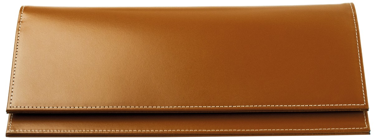 Tischquerkalender (auswechselbar) für 2027 - Cambridge Top Grain Leder hellbraun