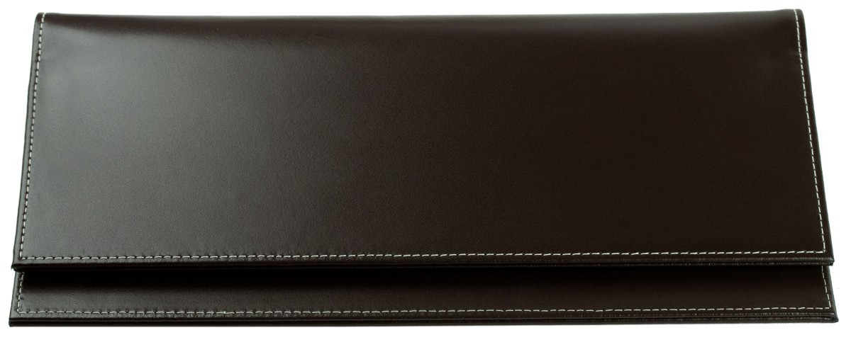 Tischquerkalender (auswechselbar) für 2027 - Cambridge Top Grain Leder dunkelbraun