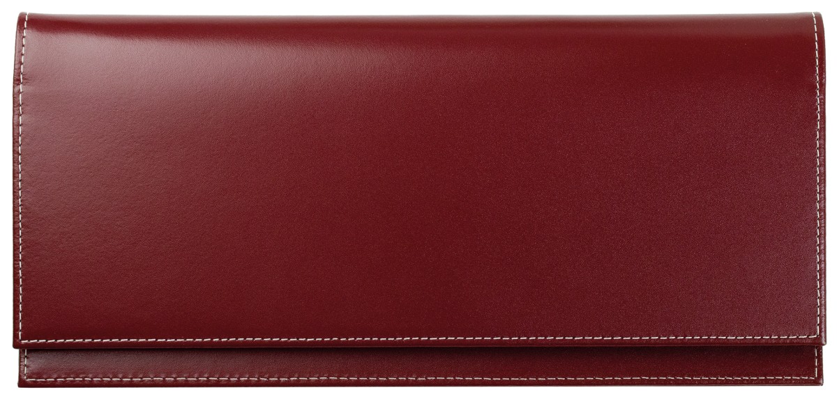 Tischquerkalender (auswechselbar) für 2027 - Cambridge Top Grain Leder rot