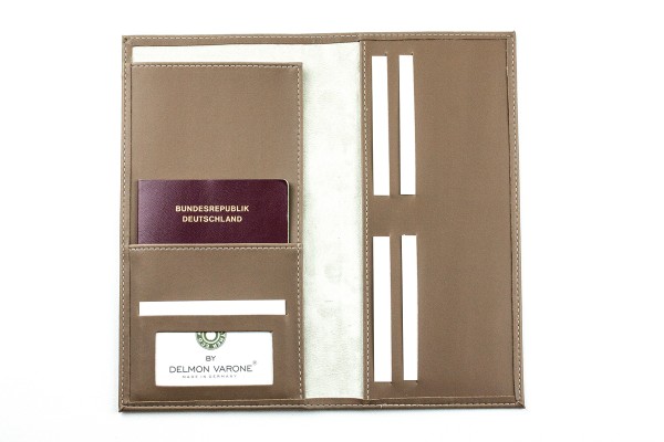 Reisebrieftasche mit RFID Schutz in Lederimitat ECO APPLE LEATHER braun