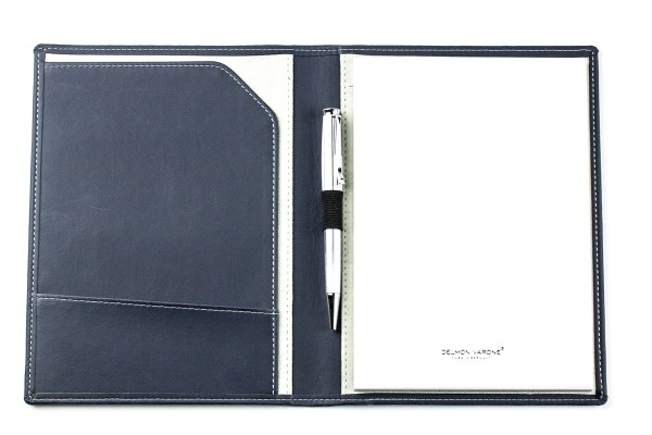 Schreibmappe DIN A5 ECO APPLE LEATHER Lederimitat dunkelblau