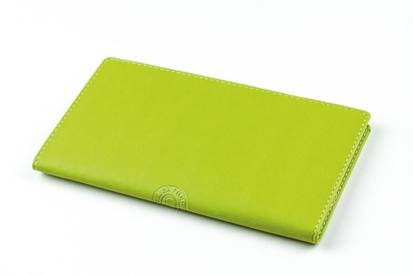 Leporello Faltkalender 2025 + 2026 in ECO APPLE LEATHER Lederimitat grün