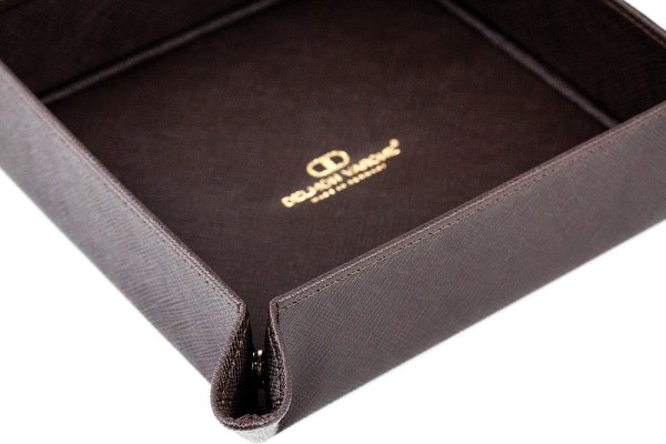 Taschenleerer SAFFIANO Lederimitat dunkelbraun
