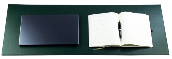 Exclusive XXXL Schreibunterlage  100 x 40 cm aus veganem Lederimitat grün - made in Germany
