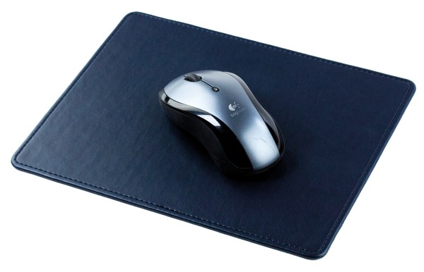 Mousepad aus veganem Lederimitat blau  - made in Germany