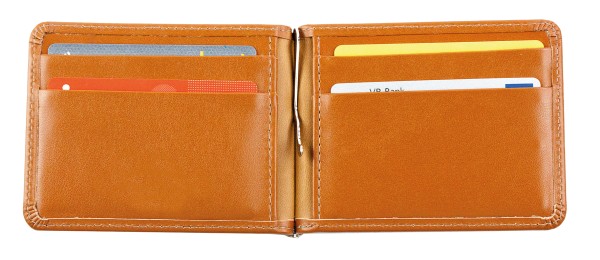 Dollar Clip Börse PREMIUM LEDER BOXCALF cuoiobraun (glatt) - RFID Protected