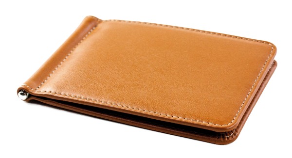 Dollar Clip Börse PREMIUM LEDER BOXCALF cuoiobraun (glatt) - RFID Protected