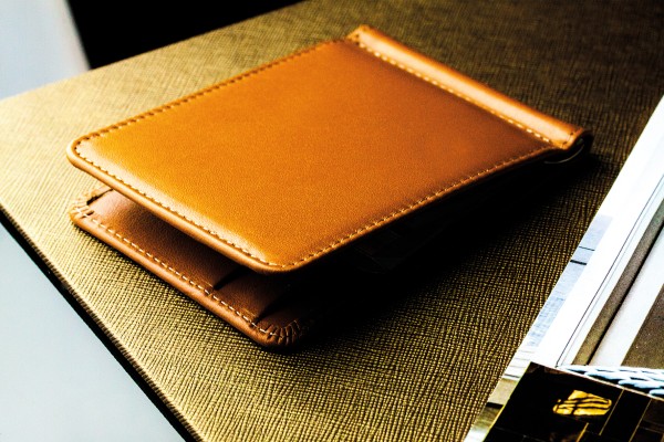 Dollar Clip Börse PREMIUM LEDER BOXCALF cuoiobraun (glatt) - RFID Protected