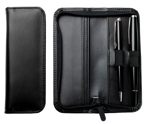 RV-Schreibgeräteetui PREMIUM LEDER BOXCALF schwarz (glatt)