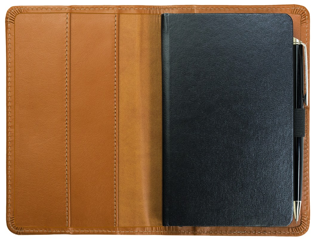 Pocket Kalenderbuch DIN A6 2027 PREMIUM LEDER BOXCALF cuoiobraun (glatt)