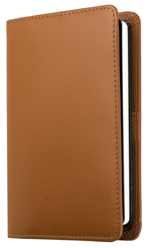Pocket Kalenderbuch DIN A6 2027 PREMIUM LEDER BOXCALF cuoiobraun (glatt)