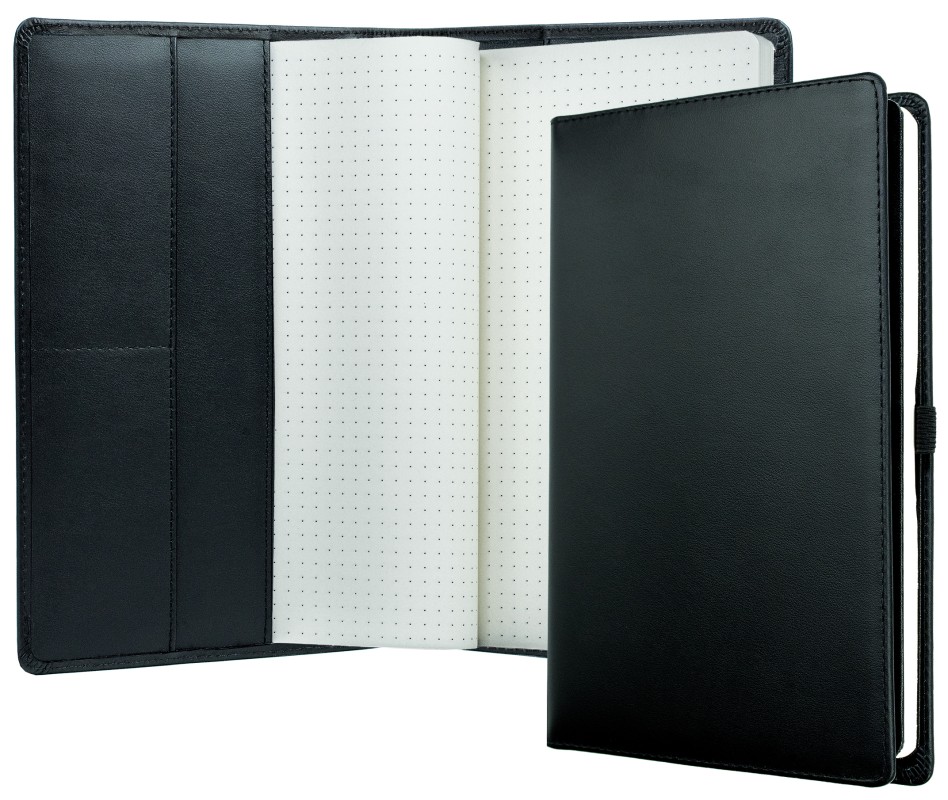 Notizbuch DIN A5 schmal | Echtleder | BOXCALF schwarz