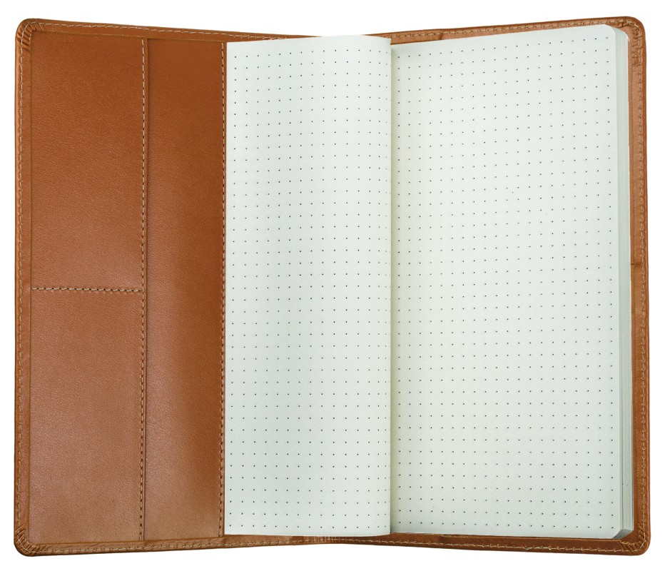 Notizbuch DIN A5 schmal | Echtleder | BOXCALF hellbraun