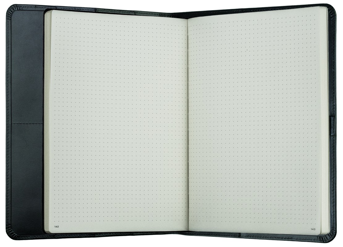 Notizbuch DIN B5+ | Echtleder | BOXCALF schwarz