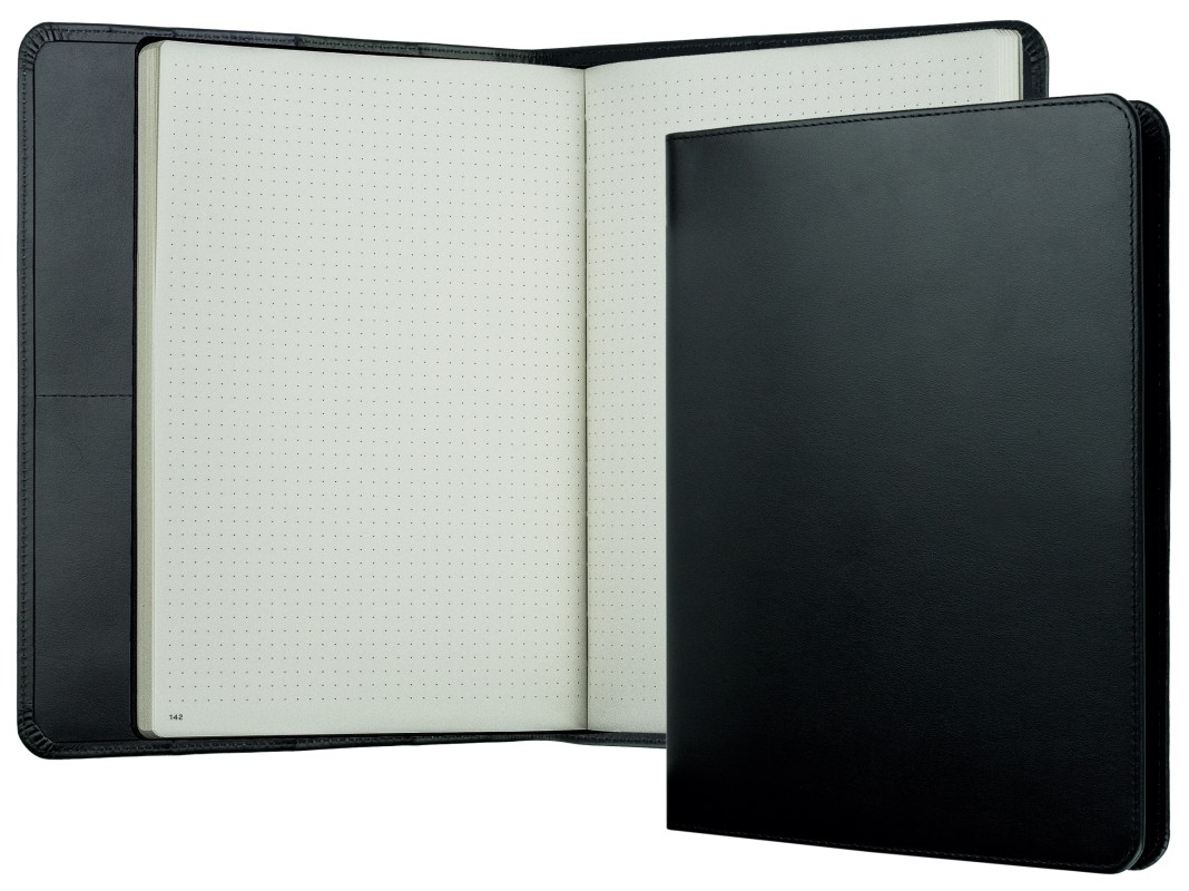 Notizbuch DIN B5+ | Echtleder | BOXCALF schwarz