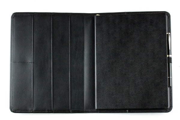 Notizbuch cirka DIN B5 PREMIUM LEDER BOXCALF schwarz (glatt)