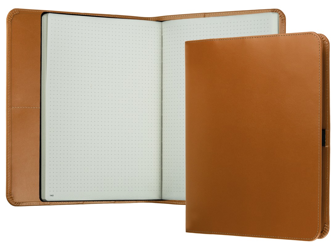 Notizbuch DIN B5+ | Echtleder | BOXCALF hellbraun