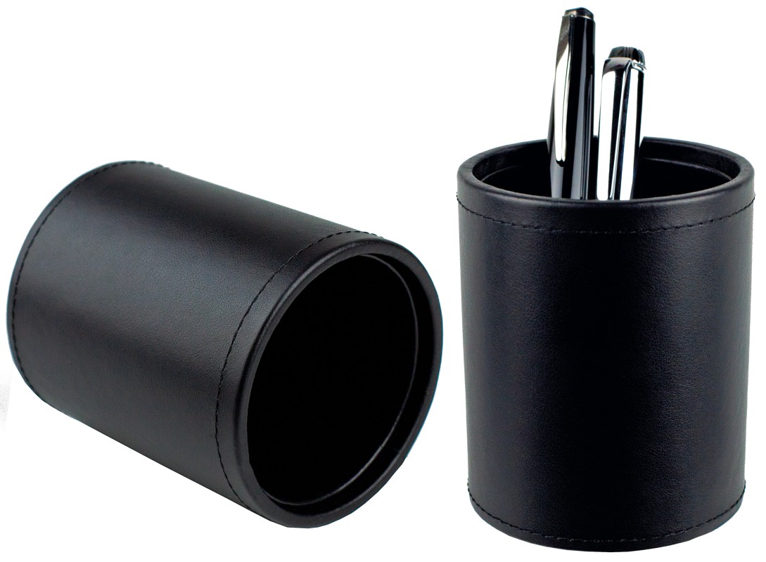 Stifteköcher PREMIUM LEDER BOXCALF schwarz (glatt)