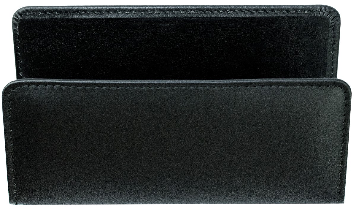 Briefständer PREMIUM LEDER BOXCALF schwarz (glatt)