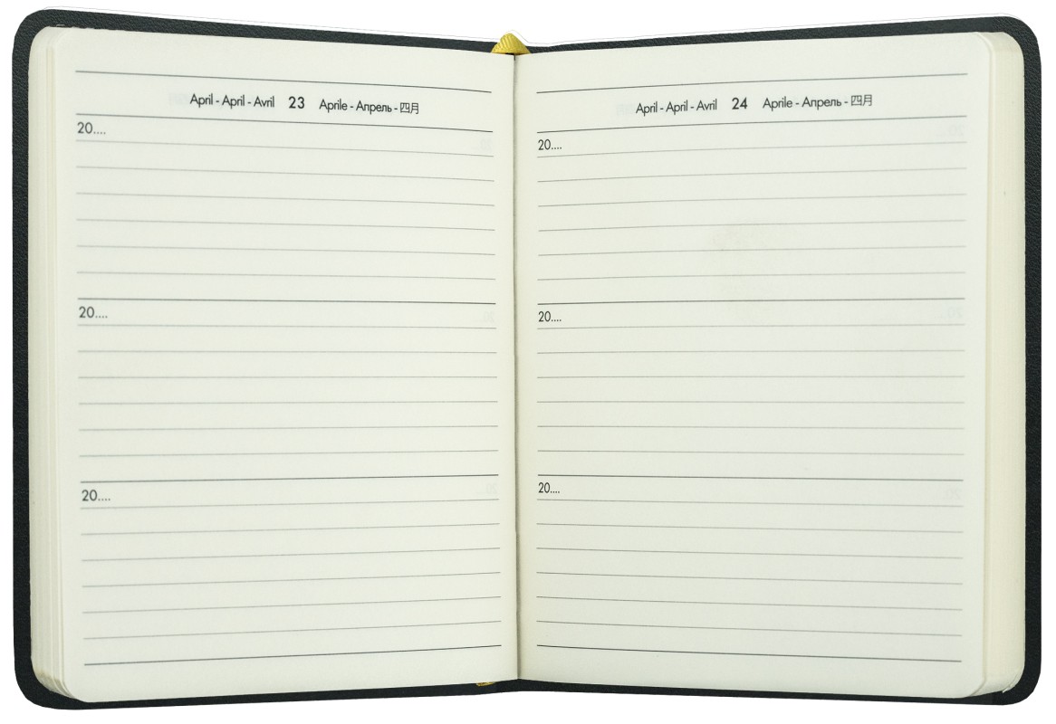 3 Jahreskalender (vergleichend) PREMIUM LEDER BOXCALF schwarz (glatt)