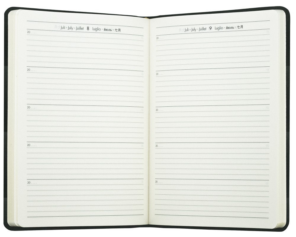 5 Jahreskalender (vergleichend) PREMIUM LEDER BOXCALF schwarz (glatt)