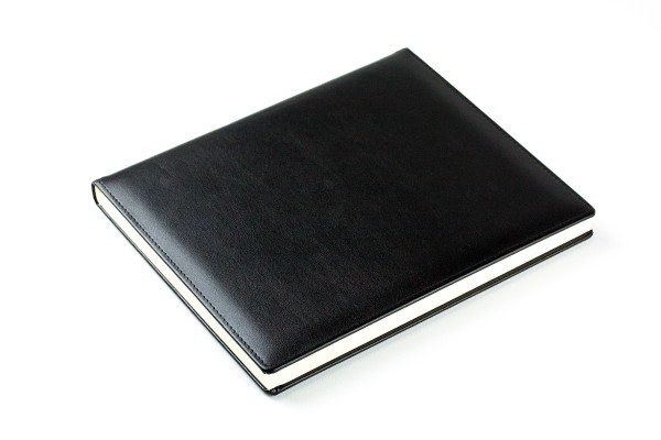 Gästebuch PREMIUM LEDER BOXCALF schwarz (glatt)