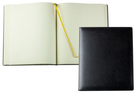 Gästebuch PREMIUM LEDER BOXCALF schwarz (glatt)