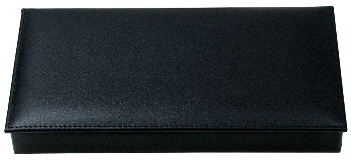 Ablagekasten mit Deckel PREMIUM LEDER BOXCALF schwarz (glatt)