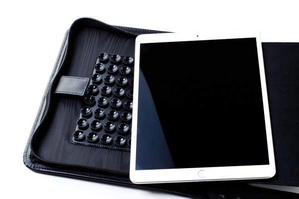 Media Tablet Schreibmappe DIN A5 PREMIUM LEDER BOXCALF schwarz (glatt)