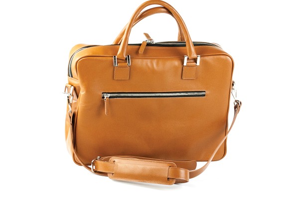 Akten- & Notebooktasche mit Schultergurt PREMIUM LEDER BOXCALF cuoibraun (glatt)