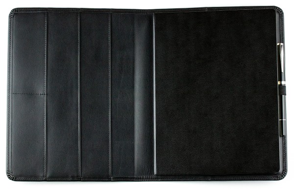 Kalenderbuch DIN B5 für das Jahr 2025 + 2026 PREMIUM LEDER BOXCALF schwarz (glatt)