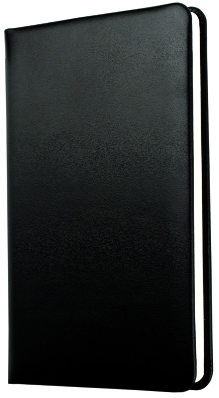 Notizbuch DIN A5 schmal (gebunden) | Echtleder | BOXCALF schwarz