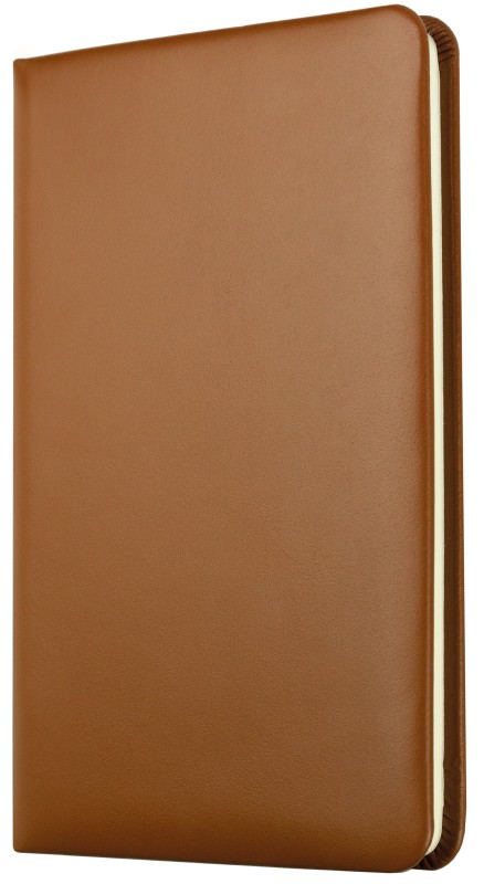 Notizbuch DIN A5 schmal (gebunden) | Echtleder | BOXCALF hellbraun